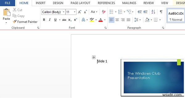 แยกข้อความจากงานนำเสนอ PowerPoint ไปยังเอกสาร Word