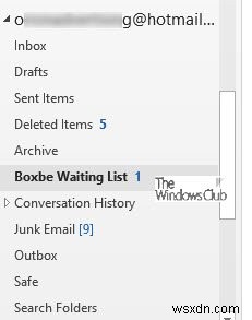 วิธีลบรายการรอ Boxbe ออกจาก Outlook