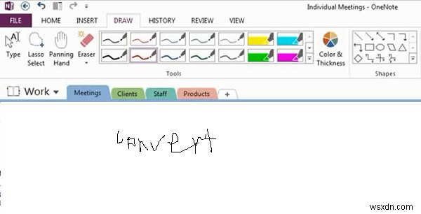 วิธีแปลงลายมือเป็นข้อความใน OneNote 