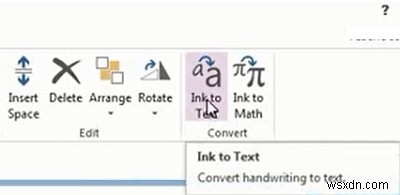 วิธีแปลงลายมือเป็นข้อความใน OneNote 