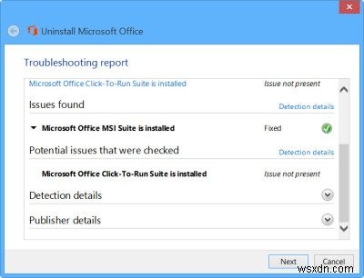 ลบหรือถอนการติดตั้ง Microsoft Office หรือ Office 365 โดยใช้ Microsoft Office Uninstaller Tool 