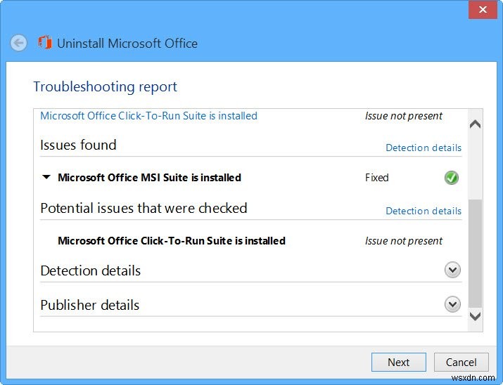 ลบหรือถอนการติดตั้ง Microsoft Office หรือ Office 365 โดยใช้ Microsoft Office Uninstaller Tool 