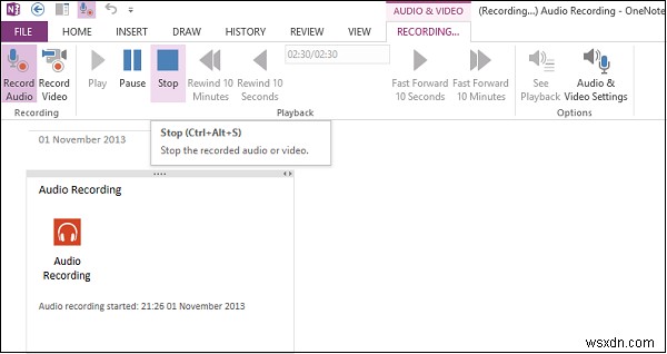 วิธีการบันทึกเสียงหรือวิดีโอด้วย OneNote