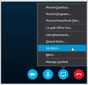ใช้ OneNote เพื่อจดบันทึกในการประชุม Outlook ที่กำหนดเวลาไว้หรือ Skype for Business 