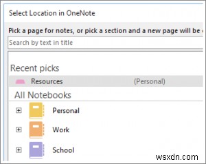 ใช้ OneNote เพื่อจดบันทึกในการประชุม Outlook ที่กำหนดเวลาไว้หรือ Skype for Business 