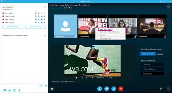 วิธีจัดการเหตุการณ์ Skype Meeting Broadcast 