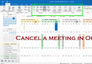 วิธียกเลิกการประชุมในปฏิทิน Outlook 