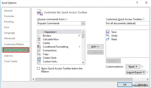 กำหนดแถบเครื่องมือด่วนใน Excel เพื่อให้เหมาะกับคุณ 