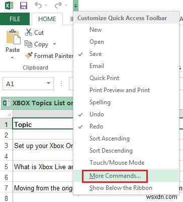 กำหนดแถบเครื่องมือด่วนใน Excel เพื่อให้เหมาะกับคุณ 