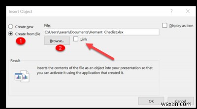 วิธีเชื่อมโยงข้อมูลบางส่วนในแผ่นงาน Excel ใน Microsoft PowerPoint 