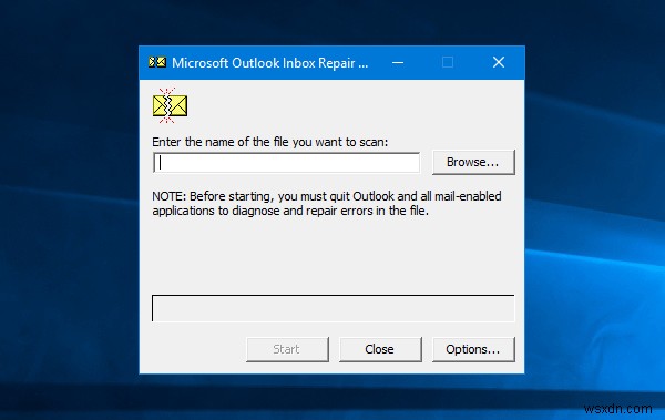 ไม่สามารถเริ่ม Microsoft Outlook ได้ อาร์กิวเมนต์บรรทัดคำสั่งไม่ถูกต้อง 