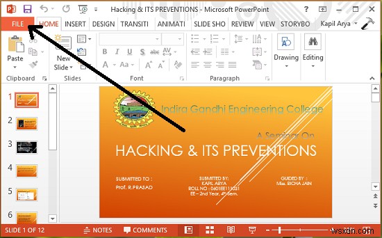 บันทึกสไลด์การนำเสนอ PowerPoint เป็นรูปภาพที่มีความละเอียดสูง 