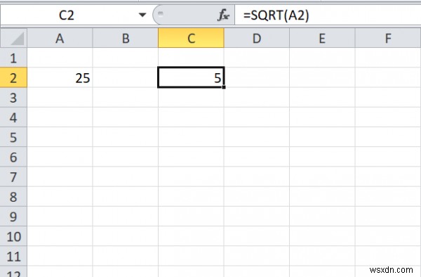 วิธีหารากที่สองของตัวเลขใน Excel 