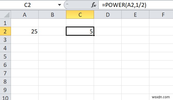วิธีหารากที่สองของตัวเลขใน Excel 