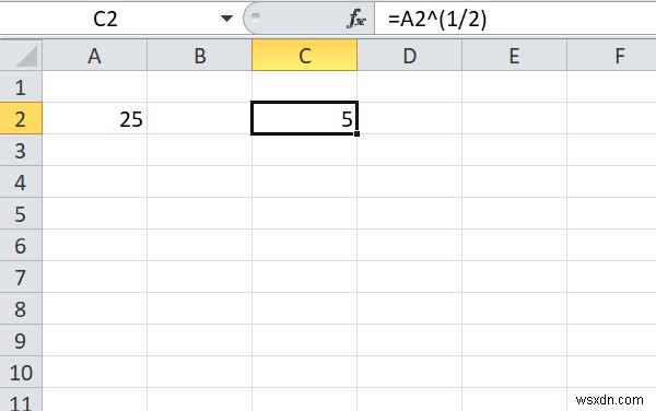 วิธีหารากที่สองของตัวเลขใน Excel 