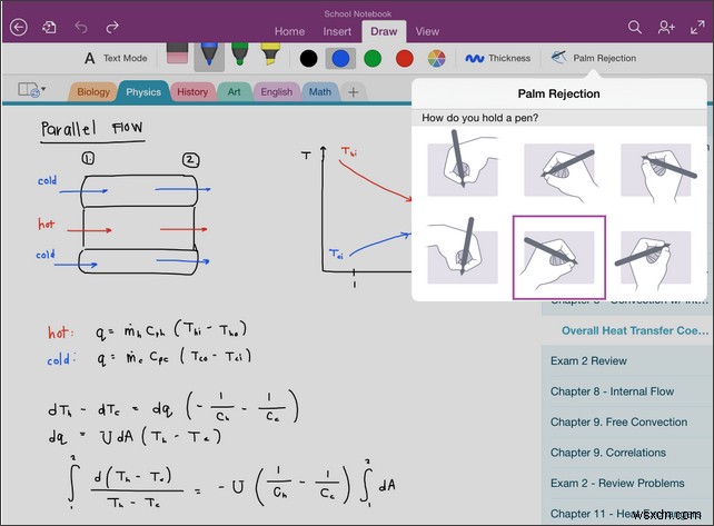 วิธีใช้คุณสมบัติการเขียนด้วยลายมือและ OCR ของ OneNote ใน iPad 