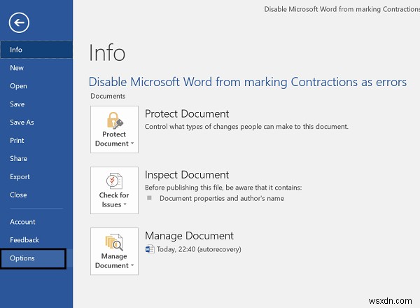หยุด Microsoft Word จากการทำเครื่องหมายการหดตัวเป็นข้อผิดพลาด 