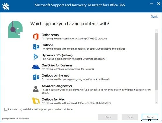 ตัววิเคราะห์การเชื่อมต่อระยะไกลของ Microsoft:แก้ไขปัญหาแอปและบริการ Office 365