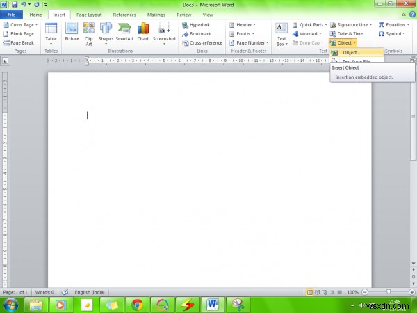 วิธีเชื่อมโยงวัตถุ PPT หรือ PDF ในเอกสาร Word 