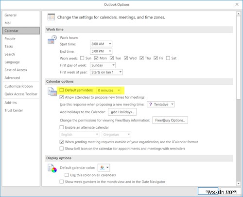 ปิดตัวเตือนปฏิทิน Outlook และการแจ้งเตือนแบบป๊อปอัป 