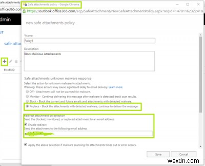 วิธีตั้งค่านโยบาย ATP Safe Attachments ใน Office 365 