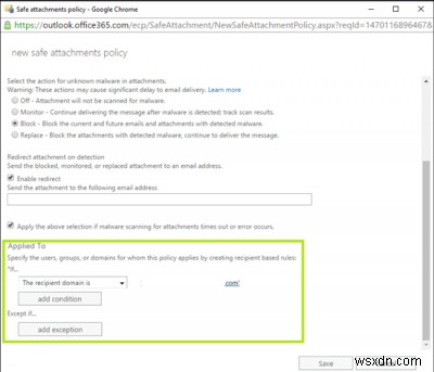 วิธีตั้งค่านโยบาย ATP Safe Attachments ใน Office 365 