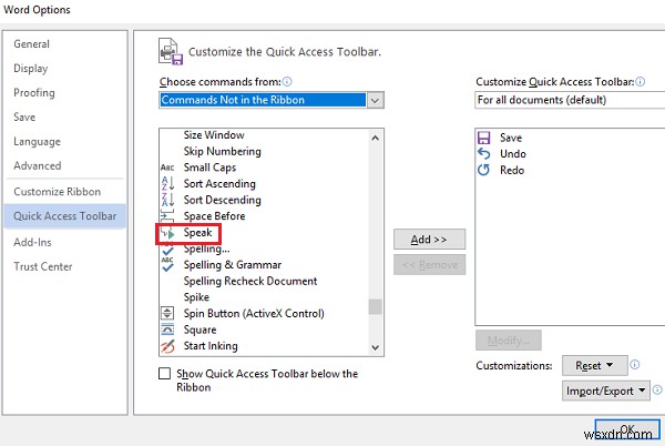 การใช้คุณสมบัติ Speak กับ TTS หลายภาษาใน Microsoft Office 