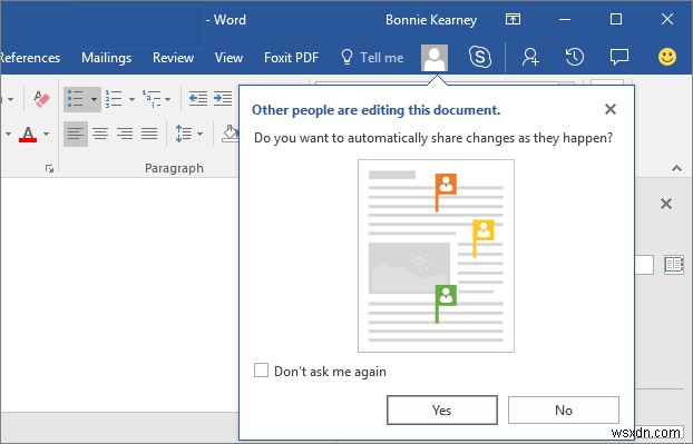 วิธีการทำงานร่วมกันและแชร์เอกสารใน Word บน Windows 