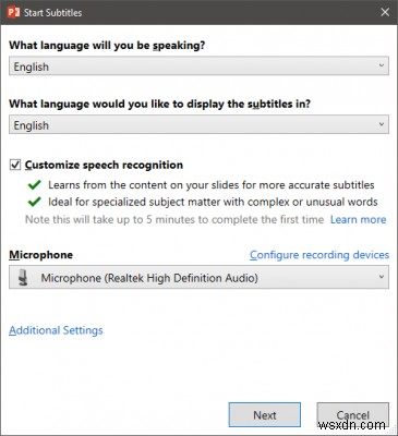 Presentation Translator ให้คุณเพิ่มคำบรรยายสดและแปลงานนำเสนอ 