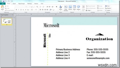 วิธีสร้างนามบัตรโดยใช้ Microsoft Publisher 