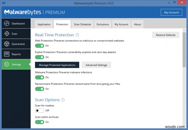 ข้อความแสดงข้อผิดพลาด Office 365 0x8004FC12 เมื่อใช้ Malwarebytes 