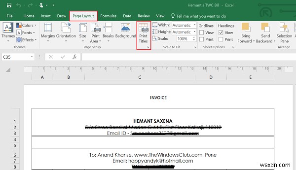 วิธีเลือกแถวหรือคอลัมน์เป็นชื่อพิมพ์ของรายงาน Microsoft Excel 