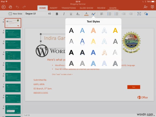 รีวิว Microsoft Office สำหรับ iPad 