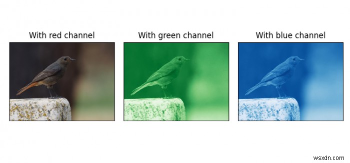 จะแสดงรูปภาพใน Matplotlib ในสีต่างๆ กับช่องต่างๆ ได้อย่างไร? 