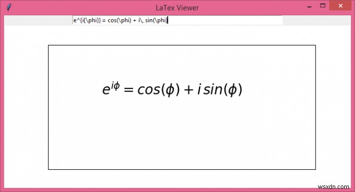 จะแสดง LaTex แบบเรียลไทม์ในกล่องข้อความใน Tkinter ได้อย่างไร 