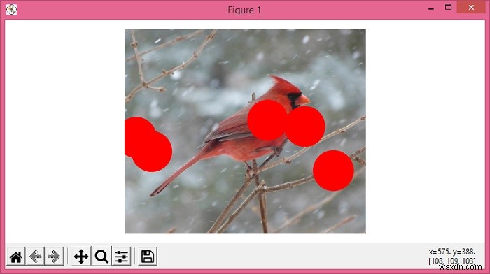 วาดวงกลมบนรูปภาพด้วย Matplotlib และ NumPy 