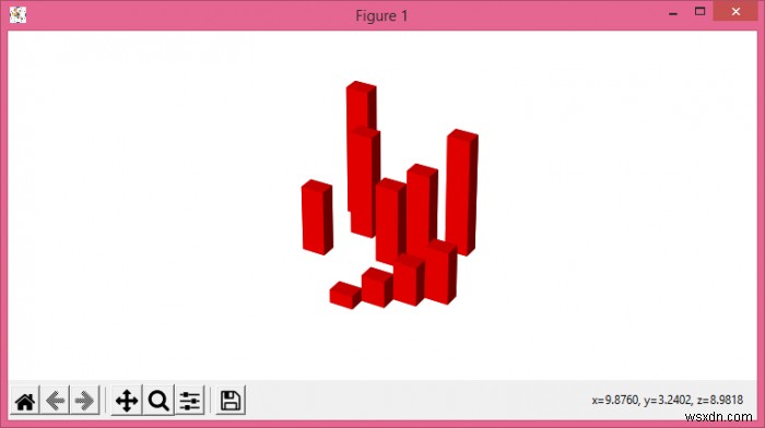 พล็อตแถบ 3 มิติโดยไม่มีแกนใน Matplotlib 