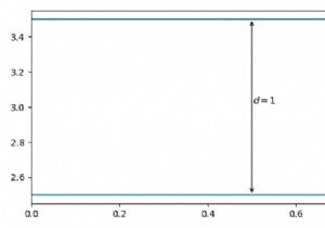 พล็อตลูกศรระยะทางในการวาดภาพทางเทคนิคใน Matplotlib 