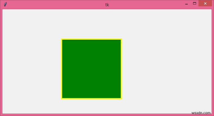 จะทำสีโครงร่างของสี่เหลี่ยมผืนผ้าใบใน Tkinter ได้อย่างไร? 