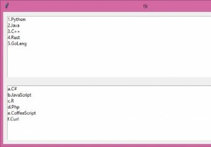 วิธีการเลือกในเวลาเดียวกันจากสองกล่องรายการ Tkinter? 