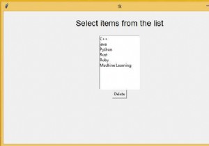 จะลบรายการที่เลือกหลายรายการในกล่องรายการใน Tkinter ได้อย่างไร? 