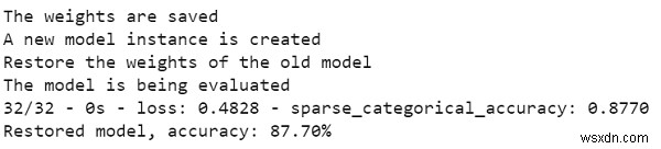 Keras สามารถใช้เพื่อบันทึกน้ำหนักด้วยตนเองโดยใช้ Python ได้อย่างไร 