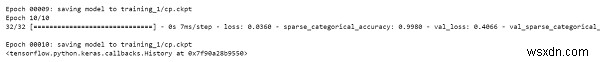 Keras จะใช้เพื่อสร้างการโทรกลับและบันทึกน้ำหนักโดยใช้ Python ได้อย่างไร 