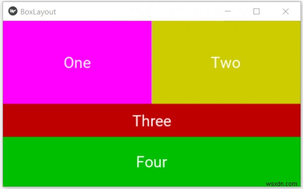 Python - วิดเจ็ต BoxLayout ใน Kivy 