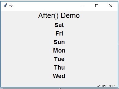 หลังจากเมธอดใน Python Tkinter 