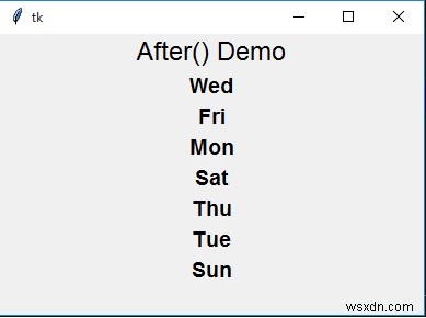 หลังจากเมธอดใน Python Tkinter 