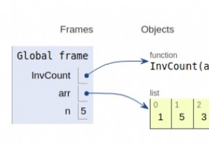 โปรแกรม Python เพื่อนับการผกผันในอาร์เรย์ 