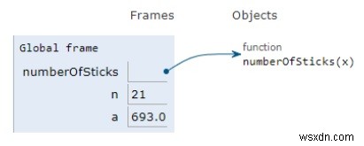 โปรแกรม Python สำหรับไม้ขีดไฟสามเหลี่ยม 