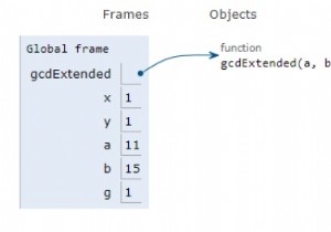 โปรแกรม Python สำหรับอัลกอริธึมแบบยุคลิดขยาย 