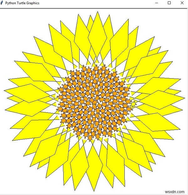 รูปแบบ Phyllotaxis ใน Python? 